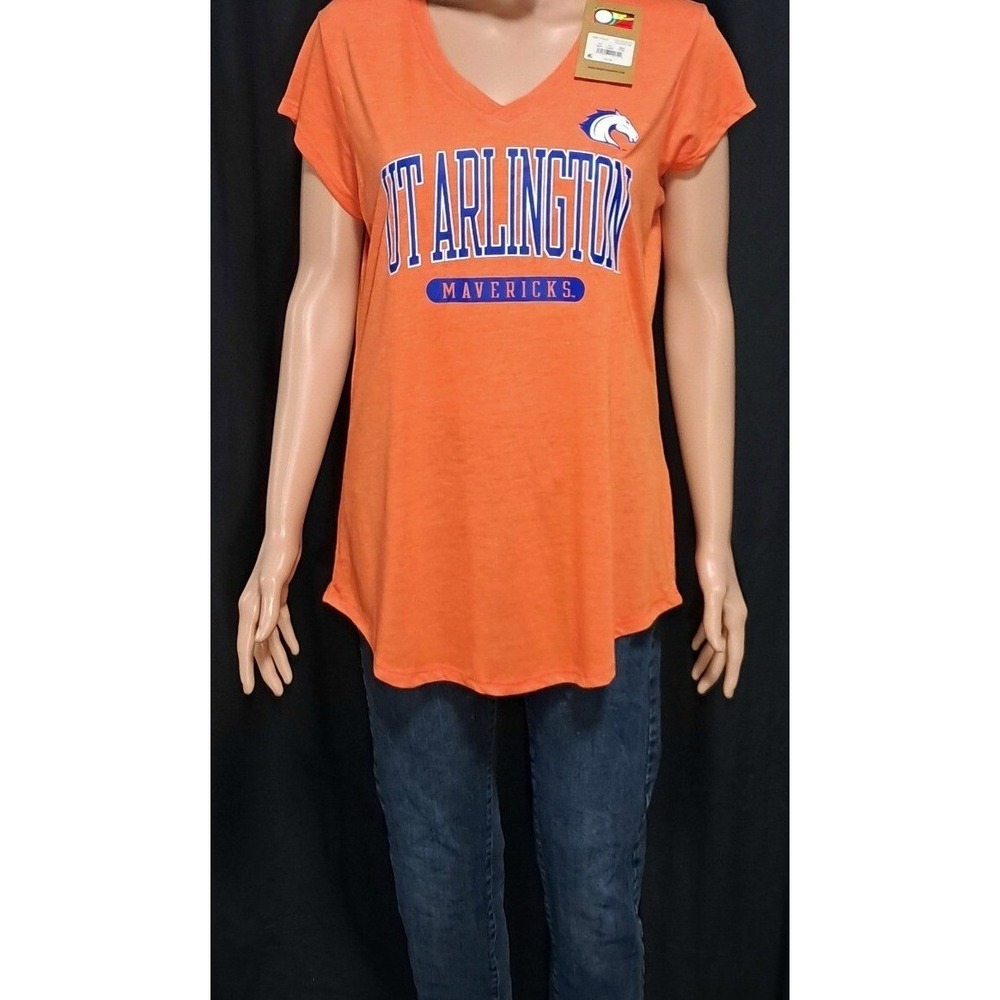 UT Arlington Mavericks Women's T-Shirt, Medium, Orange & Blue